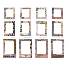 Load image into Gallery viewer, Idea-Ology - Layer Frames - 12/Pkg - Collage. Unique and attractive Tim Holtz Layer Frames Collage, the perfect way to showcase small portraits and art. This set includes an assortment of 12 unique collage frames, each accented with white stitching. Available at Embellish Away located in Bowmanville Ontario Canada.