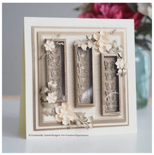 Charger l'image dans la galerie, Creative Expressions - Jamie Rodgers Canvas Collection - Panel. Use the Creative Expressions Jamie Rodgers Canvas Collection Panel die set to create easy to build canvas and frame effects on your projects. They are easy to construct and incredibly versatile, simply fold on the score lines and glue to create focal points for your projects. Includes 4 dies. Size: 2.5" x 5.2". Available at embellishaway.ca in Bowmanville Ontario Canada. Card Example