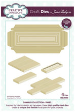 Charger l'image dans la galerie, Creative Expressions - Jamie Rodgers Canvas Collection - Panel. Use the Creative Expressions Jamie Rodgers Canvas Collection Panel die set to create easy to build canvas and frame effects on your projects. They are easy to construct and incredibly versatile, simply fold on the score lines and glue to create focal points for your projects. Includes 4 dies. Size: 2.5" x 5.2". Available at embellishaway.ca in Bowmanville Ontario Canada.