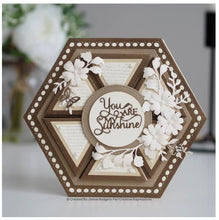 Charger l'image dans la galerie, Creative Expressions - Jamie Rodgers Canvas Collection - Triangle. Use the Creative Expressions Jamie Rodgers Canvas Collection Triangle die set to create easy to build canvas and frame effects on your projects. They are easy to construct and incredibly versatile, simply fold on the score lines and glue to create focal points for your projects. Includes 4 dies. Size: 3.5" x 3.2". Available at embellishaway.ca in Bowmanville Ontario Canada. Card Example