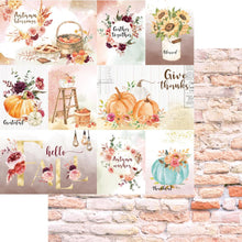 Load image into Gallery viewer, Memory Place - Kawaii Paper Goods Bundle Box - Autumn Wishes. Kawaii Paper Autumn Wishes quarterly bundle includes: 12 double-sided 12x12 inch Cardstock (2 each/6 designs), 1 Pack of Ephemera Die Cut Cardstock, 24 Sheets of 6x6 inch Origami Papers (6 each/4 designs), 1 clear stamp set, 1 roll of Washi tape (1 inch x 5.4 yards) and a bonus set of die-cut chipboard. Available at Embellish Away located in Bowmanville Ontario Canada.