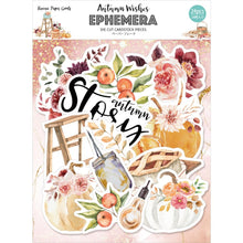 Load image into Gallery viewer, Memory Place - Kawaii Paper Goods Bundle Box - Autumn Wishes. Kawaii Paper Autumn Wishes quarterly bundle includes: 12 double-sided 12x12 inch Cardstock (2 each/6 designs), 1 Pack of Ephemera Die Cut Cardstock, 24 Sheets of 6x6 inch Origami Papers (6 each/4 designs), 1 clear stamp set, 1 roll of Washi tape (1 inch x 5.4 yards) and a bonus set of die-cut chipboard. Available at Embellish Away located in Bowmanville Ontario Canada.