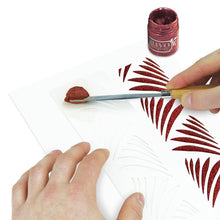 Load image into Gallery viewer, Nuvo - Glimmer Paste - 1.7 oz. Nuvo Glimmer Paste can provide unique variety to your work. Use in combination with any stencil to create dimensional strip designs or bring texture and sparkle to larger areas and projects. The high concentration of glitter is sure to add a vibrant shimmer to whatever you are creating. Available at Embellish Away located in Bowmanville Ontario Canada. Sceptre Red example.