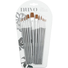 Charger l'image dans la galerie, Nuvo - Paint Brushes - 12/Pkg. Perfect for beginners or experts, this brush set gives you the creative freedom to paint anytime, anywhere. The wide range of sizes can be used with both acrylic and watercolor, from extensive canvas pieces to postcard-sized creations. Available at Embellish Away located in Bowmanville Ontario Canada.