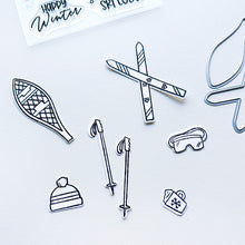 Cargar imagen en el visor de la galería, Catherine Pooler - Stamps & Dies - On The Slopes. It's time to hit the slopes! The On the Slopes Stamp Set is full of outdoor winter sport icons and gear, complete with hot cocoa! Available at Embellish Away located in Bowmanville Ontario Canada.