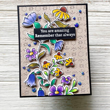 Load image into Gallery viewer, Pinkfresh Studio - Cover Plate Die - Hexagon Tiles. 1 piece cover plate die designed by Inna Moreva. Cover plate die measures approximately 4.25 x 5.5 inches. Imported. Available at Embellish Away located in Bowmanville Ontario Canada. Card example by brand ambassador.