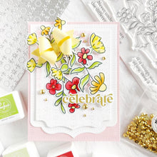 Load image into Gallery viewer, Pinkfresh Studio - Cover Plate Die - Hexagon Tiles. 1 piece cover plate die designed by Inna Moreva. Cover plate die measures approximately 4.25 x 5.5 inches. Imported. Available at Embellish Away located in Bowmanville Ontario Canada. Card example by brand ambassador.