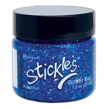 Load image into Gallery viewer, Ranger - Stickles Glitter Gels - Select from dropdown. Stickles Glitter Gels are easily spreadable and work great applied through a stencil or directly to surface. Assorted sizes and shapes of glitter make crafts, mixed media and more truly sparkle! This package contains 1oz of glitter gel. Available at Embellish Away located in Bowmanville Ontario Canada. Aquarius.