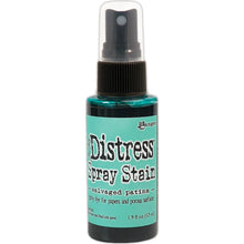 Load image into Gallery viewer, Tim Holtz - Distress Spray - Stain. Spray directly on porous surfaces a quick, easy ink coverage. Mist with water to blend color and get mottled effects. This package contains one 1.9oz. Comes in a variety of colors. Available at Embellish Away located in Bowmanville Ontario Canada. Salvaged Patina