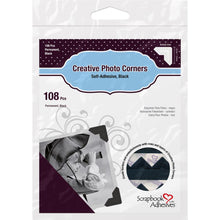 Load image into Gallery viewer, Scrapbook Adhesives - Paper Photo Corners Self-Adhesive - 108/Pk - Black. 3L CORP-Classic Style Paper Photo Corners. Classic style paper corners in an easy to use self-adhesive version. Perfect for safely adhering photos to scrapbook pages so that they can be taken out without damage. Archival quality, Available at Embellish Away located in Bowmanville Ontario Canada.