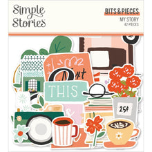 Cargar imagen en el visor de la galería, Simple Stories - Bits & Pieces Die-Cuts - 42/Pkg - My Story. Die-Cuts are a great addition to scrapbook pages, greeting cards and more! The perfect embellishment for all your paper crafting needs! Available at Embellish Away located in Bowmanville Ontario Canada.