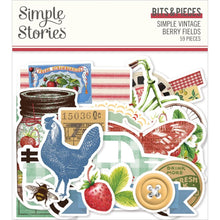 Load image into Gallery viewer, Simple Stories - Bits & Pieces Die-Cuts - 59/Pkg - Simple Vintage Berry Fields. Die-Cuts are a great addition to scrapbook pages, greeting cards and more! The perfect embellishment for all your paper crafting needs! Available at Embellish Away located in Bowmanville Ontario Canada.