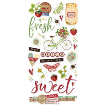 Load image into Gallery viewer, Simple Stories - Chipboard Stickers 6"X12" - Simple Vintage Berry Fields. Stickers can be a fun embellishment, a whimsical accent or add elegant polish to scrapbook pages, greeting cards, mixed media and more. Available at Embellish Away located in Bowmanville Ontario Canada.