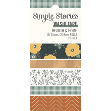 Cargar imagen en el visor de la galería, Simple Stories - Hearth & Home - Washi Tape - 5/Pkg. This package contains (5) 2-8mm rolls and 3-15mm rolls; 75 feet. Made in USA. Available at Embellish Away located in Bowmanville Ontario Canada.
