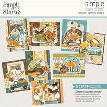 Cargar imagen en el visor de la galería, Simple Stories - Simple Cards - Card Kit - Harvest Wishes - Country Harvest. This card kit includes (29) Chipboard Pieces, (59) Die-Cut Bits & Pieces, (8) 4.25 x 5.5 White Cardstock Bases and Complete Step-By-Step Instructions.. Made in USA. Available at Embellish Away located in Bowmanville Ontario Canada.