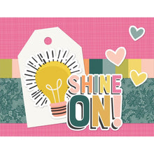 Load image into Gallery viewer, Simple Stories - Simple Cards Card Kit - Shine On! - Good Stuff. Make your cards stand out! This package contains (30) Chipboard Pieces, (65) Die-Cut Bits & Pieces, (8) 4.25 x 5.5 White Cardstock Bases and Complete Step-By-Step Instructions. Imported. Available at Embellish Away located in Bowmanville Ontario Canada. Card 8.