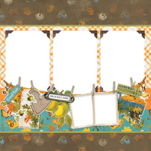 Cargar imagen en el visor de la galería, Simple Stories - Simple Pages Page Kit - Autumn Harvest - Country Harvest. This Kit includes (34) Chipboard Pieces, (66) Die-Cut Bits & Pieces, (4) 12x12 Cardstock Base Sheets and Complete Step-By-Step Instructions. Made in USA. Available at Embellish Away located in Bowmanville Ontario Canada.