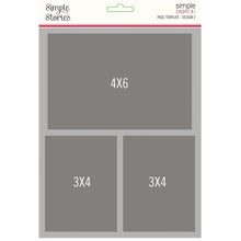 Cargar imagen en el visor de la galería, Simple Stories - Simple Pages Page Template - Design 2. Includes (1) 2-3"X4" & 1-4"X6". Simple Pages Page Templates will be your new go-to tool for quick and easy scrapbooking. This reusable plastic template helps you design a layout in minutes. Available at Embellish Away located in Bowmanville Ontario Canada.