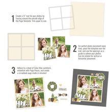 Cargar imagen en el visor de la galería, Simple Stories - Simple Pages Page Template - Design 5. Includes (1) 4-4"X4". Simple Pages Page Templates will be your new go-to tool for quick and easy scrapbooking. This reusable plastic template helps you design a layout in minutes. Available at Embellish Away located in Bowmanville Ontario Canada.