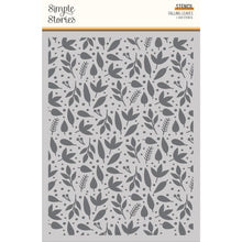 Load image into Gallery viewer, Simple Stories - Stencil 6"X8" - Harvest Market - Falling Leaves. This 6x8 inch reusable stencil can be used with your favorite inks, embossing pastes, glitter pastes, texture pastes, paper glazes, paints, sprays, and other crafting mediums. Available at Embellish Away located in Bowmanville Ontario Canada.