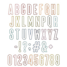 Load image into Gallery viewer, Sizzix - Thinlits Dies By Tim Holtz - 43/Pkg - Alphanumeric Bulletin. Dual-layered and 2 inch high, this Alphabet set makes every word a statement! These 43 dies cuts an outline and an inner letter, to be used separately or together. Available at Embellish Away located in Bowmanville Ontario Canada.