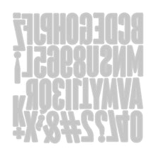 Load image into Gallery viewer, Sizzix - Thinlits Dies By Tim Holtz - 43/Pkg - Alphanumeric Bulletin. Dual-layered and 2 inch high, this Alphabet set makes every word a statement! These 43 dies cuts an outline and an inner letter, to be used separately or together. Available at Embellish Away located in Bowmanville Ontario Canada.