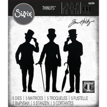 Load image into Gallery viewer, Sizzix - Thinlits Dies By Tim Holtz - 5/Pkg - Gentlemen. For the distinguished maker, Gentlemen by Tim Holtz elevates any papercraft project! Each character and their accessories can be mixed and matched to send cards or create refined framed decor. Available at Embellish Away located in Bowmanville Ontario Canada.