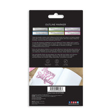 Load image into Gallery viewer, Spectrum Noir - Outline Markers - 6/Pkg - Dazzling Brights. These are metallic markers with a difference! Each holds two colours, an intense metallic silver with a vivid colour outline that will magically appear with every stroke. Perfect for doodling, coloring, lettering embellishing and more. 6 Colours (Cool Graphite, Citrus Green, Amethyst Purple, Azure Blue, Zesty Yellow and Neon Pink). Available at Embellish Away located in Bowmanville Ontario Canada.