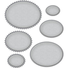Load image into Gallery viewer, Spellbinders - Etched Dies By Becca Feeken - Postage Edge Ovals. Postage Edge Ovals Etched Dies are from the Postage Edge Shapes Collection by Becca Feeken and has six thin metal cutting dies. Available at Embellish Away located in Bowmanville Ontario Canada.