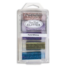 Cargar imagen en el visor de la galería, Stampendous - FranTastic Ultra Fine Glitter Kit - Pastel Whimsy. This kit contains 5 colors from Fran's new Frantastic mixes of our jewel, ultra fine glitters. One bottle each of Amber, Grapefruit, Silent Night, Blue Shimmer and Forest Green. Available at Embellish Away located in Bowmanville Ontario Canada.