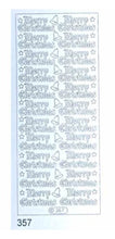 Load image into Gallery viewer, Starform - Deco Stickers - Merry Christmas. Merry Christmas sayings with small stars and bells. Choose from a variety of colours. Each sold separately. Available: Gold, Glitter Gold, Holographic Gold, Holographic Red, Holographic Silver, Silver, Transparent Gold, Transparent Glitter Gold, Transparent Glitter Silver, Transparent Silver. Available at Embellish Away located in Bowmanville Ontario Canada.