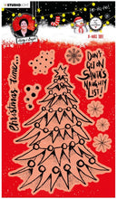 Cargar imagen en el visor de la galería, Studio Light - ABM Clear Stamp - Christmas Tree - Essentials - 148x210x1mm - 1 PC - nr.82. This clear stamp set features a Christmas Tree, snowflakes and also the perfect Christmas and Winter sentiments. 9 stamps. Size: 5.8 x 8.3 inches. Available at Embellish Away located in Bowmanville Ontario Canada.