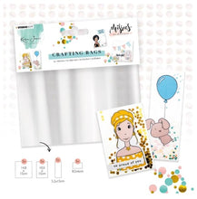 Charger l'image dans la galerie, Studio Light - Karin Joan Crafting Bags - Missees Collection - 20pcs - nr.01. This set of 20 clear crafting bags comes with 4 different sizes. Use these clear bags with sequins to create easy shaker elements for your card and journal projects! Simply fill the clear bag with sequins (or the embellishments of your choice), seal, then use them with your die cuts, dies or more. Available at Embellish Away located in Bowmanville Ontario Canada.