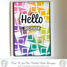 Charger l'image dans la galerie, The Rabbit Hole Designs - 6x6 Stencil - Mid Century Modern #1. The Rabbit Hole Designs is proud to bring you our Made in the U.S.A 6x6 Stencils that will soon become an essential in your paper crafting and mixed media projects. You can paint, spray, mist, spritz, airbrush, sponge, doodle, mask, and so more! Available at Embellish Away located in Bowmanville Ontario Canada. Card design by Kim B.