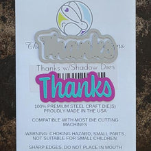 Charger l'image dans la galerie, The Rabbit Hole Designs - Die Set - Thanks - Scripty Word with Shadow. The Rabbit Hole Designs dies are made of durable 100% steel Usable in nearly every machine on the market! Use on cardstock, felt, fabric or shrink plastic. You can use wafer thin dies to cut, stencil, emboss and create! Made in the USA. Available at Embellish Away located in Bowmanville Ontario Canada.