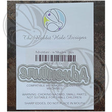 Load image into Gallery viewer, The Rabbit Hole Designs - Dies - Adventure. This package includes 2 dies, 1 shadow and 1 script. Coordinates with Adventure - Scripty 3x4 Stamp Set. Available at Embellish Away located in Bowmanville Ontario Canada.