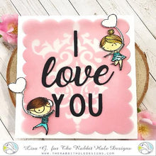 Load image into Gallery viewer, The Rabbit Hole Designs - Stamp Set - Love You More - 4x6. Deeply etched, clear photopolymer stamps for precise placement. Made in the USA. Available at Embellish Away located in Bowmanville Ontario Canada. card design by Lisa G.