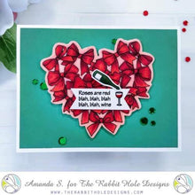 Cargar imagen en el visor de la galería, The Rabbit Hole Designs - Stamp Set - Sassy Sentiments - Anti Valentine - 4x6. Deeply etched, clear photopolymer stamps for precise placement. Sentiments are .125 inches in height and vary in length. Made in the USA. Available at Embellish Away located in Bowmanville Ontario Canada. Card design by Amanda S.