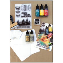 Load image into Gallery viewer, Ranger - Tim Holtz-Alcohol Ink Kit. This kit has everything you need to learn alcohol ink techniques and design your own projects. Follow along with quick and easy tips & techniques, all with step by step instructions. Available at Embellish Away located in Bowmanville Ontario Canada.