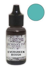 Load image into Gallery viewer, Tim Holtz® Re-Inkers can be used to re-ink Distress Archival Ink Pads, which are sold separately. They are Acid Free, Non-Toxic and Fade Resistant. Package contains one Tim Holtz® Distress® Archival Re-Inker, 0.5 ounces. Available in assorted colors, each sold separately. Made in the USA. Available at Embellish Away located in Bowmanville Ontario Canada. Evergreen Bough.
