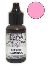 Load image into Gallery viewer, Tim Holtz® Re-Inkers can be used to re-ink Distress Archival Ink Pads, which are sold separately. They are Acid Free, Non-Toxic and Fade Resistant. Package contains one Tim Holtz® Distress® Archival Re-Inker, 0.5 ounces. Available in assorted colors, each sold separately. Made in the USA. Available at Embellish Away located in Bowmanville Ontario Canada. Kitsch Flamingo