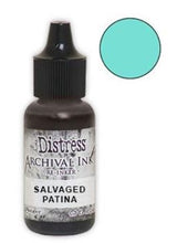 Load image into Gallery viewer, Tim Holtz® Re-Inkers can be used to re-ink Distress Archival Ink Pads, which are sold separately. They are Acid Free, Non-Toxic and Fade Resistant. Package contains one Tim Holtz® Distress® Archival Re-Inker, 0.5 ounces. Available in assorted colors, each sold separately. Made in the USA. Available at Embellish Away located in Bowmanville Ontario Canada. Salvaged Patina.