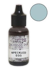 Load image into Gallery viewer, Tim Holtz® Re-Inkers can be used to re-ink Distress Archival Ink Pads, which are sold separately. They are Acid Free, Non-Toxic and Fade Resistant. Package contains one Tim Holtz® Distress® Archival Re-Inker, 0.5 ounces. Available in assorted colors, each sold separately. Made in the USA. Available at Embellish Away located in Bowmanville Ontario Canada. Speckled Egg