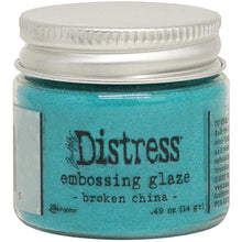 Load image into Gallery viewer, Tim Holtz - Distress Embossing Glaze - Broken China. Add dimension to your projects with new embossing glaze! These translucent embossing powders are ideal for layering on surfaces. This package contains .49oz of embossing glaze. Available at Embellish Away located in Bowmanville Ontario Canada.