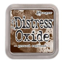 Load image into Gallery viewer, Tim Holtz - Distress Oxide Pad - Large. Create an aged look on papers, fibers, photos and more! This package contains one 2-1/4x2-1/4 inch ink pad. Comes in a variety of distressed colors. Each sold separately. Available at Embellish Away located in Bowmanville Ontario Canada. Ground Espresso