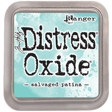 Load image into Gallery viewer, Tim Holtz - Distress Oxide Pad - Large. Create an aged look on papers, fibers, photos and more! This package contains one 2-1/4x2-1/4 inch ink pad. Comes in a variety of distressed colors. Each sold separately. Available at Embellish Away located in Bowmanville Ontario Canada. Salvaged Patina