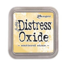 Load image into Gallery viewer, Tim Holtz - Distress Oxide Pad - Large. Create an aged look on papers, fibers, photos and more! This package contains one 2-1/4x2-1/4 inch ink pad. Comes in a variety of distressed colors. Each sold separately. Available at Embellish Away located in Bowmanville Ontario Canada. Scattered Straw