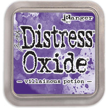 Load image into Gallery viewer, Tim Holtz - Distress Oxide Pad - Large. Create an aged look on papers, fibers, photos and more! This package contains one 2-1/4x2-1/4 inch ink pad. Comes in a variety of distressed colors. Each sold separately. Available at Embellish Away located in Bowmanville Ontario Canada. Villainous Potion