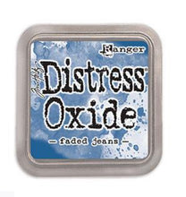 Load image into Gallery viewer, Tim Holtz - Distress Oxide Pad - Large. Create an aged look on papers, fibers, photos and more! This package contains one 2-1/4x2-1/4 inch ink pad. Comes in a variety of distressed colors. Each sold separately. Available at Embellish Away located in Bowmanville Ontario Canada. Faded Jeans