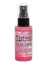 Load image into Gallery viewer, Tim Holtz - Distress Oxide Spray. Creates oxidized effects when sprayed with water. Use for quick and easy ink coverage on porous surfaces. Spray through stencils, layer colors, spritz with water and watch the color mix and blend. Available at Embellish Away located in Bowmanville Ontario Canada. Picked Raspberry